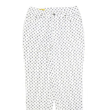 LES OLIVADES Womens White Regular Fit Straight Cotton Blend W28 L30 Printed