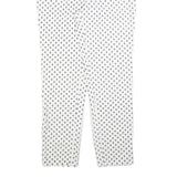 LES OLIVADES Womens White Regular Fit Straight Cotton Blend W28 L30 Printed