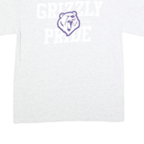 PORT & COMPANY Mens White & Purple Grizzly Pride Graphic T-Shirt M Short Sleeve