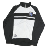 ADIDAS Mens Black & White Quakes Jacket XL Polyester Plain Zip Long Sleeve