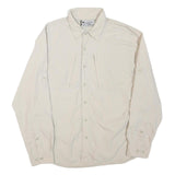 COLUMBIA Mens Cream Outdoor Long Sleeve Shirt M Cotton Blend Breathable