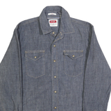 WRANGLER Mens Blue Denim Shirt S Long Sleeve Button Closure Cotton Blend
