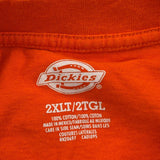 Dickies Tall Long Sleeve T-Shirt - 2XL Orange Cotton