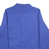 FISCHER PECHEUR Mens Blue Cotton Blend Button Jacket L Workwear Logo Patch