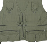 STUCKIAG THUN Mens Green Cotton Blend Zip Jacket M Utility Multi Pocket Vest