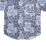 GARRY Mens Blue & White Casual Shirt XL Short Sleeve Button Down