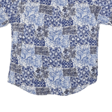 GARRY Mens Blue & White Casual Shirt XL Short Sleeve Button Down