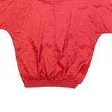 BONNIE BLAIR Womens Red & White Printed Blouse Short Sleeve Collared L
