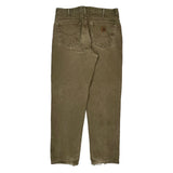Carhartt Flannel Lined Pants - 34W 33L Brown Cotton