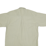 Mens Beige Cotton Blend Shirt XL Casual Short Sleeve Button Pocket Comfortable