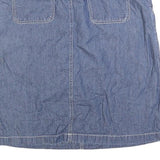 EDDIE BAUER Womens Blue Denim A-Line Knee Length Cotton Blend Skirt M Casual