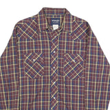 WRANGLER Mens Maroon & Blue Checked Shirt M Western Casual Cotton Blend