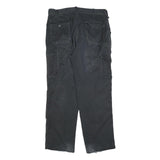 DICKIES Mens Cotton Blend Black Relaxed Straight Trousers W36 L32 Workwear Zip