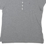 TOMMY HILFIGER Girls Grey Short Sleeve Plain L Polo Shirt Cotton Blend Casual