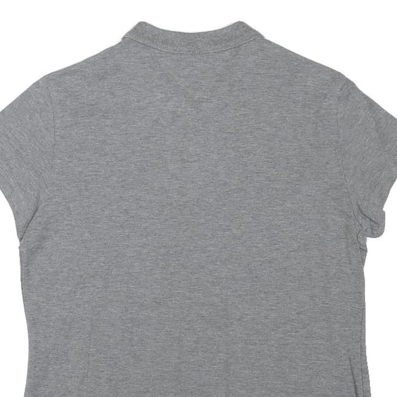 TOMMY HILFIGER Girls Grey Short Sleeve Plain L Polo Shirt Cotton Blend Casual