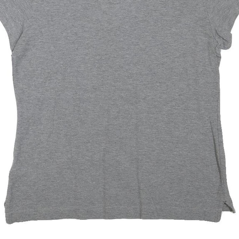 TOMMY HILFIGER Girls Grey Short Sleeve Plain L Polo Shirt Cotton Blend Casual