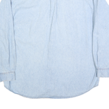 CALVIN KLEIN Mens Blue Denim Shirt L Classic Cotton Long Sleeve Button Pocket