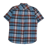 Levis Checked Short Sleeve Shirt - Large Blue Cotton