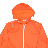 RAINBOW SPORTSWEAR Mens Orange Nylon Hooded Zip Jacket M Plain Lightweight