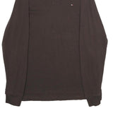 TOMMY HILFIGER Mens Brown Long Sleeve Plain L Logo Cotton Polo Shirt