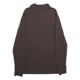 TOMMY HILFIGER Mens Brown Long Sleeve Plain L Logo Cotton Polo Shirt