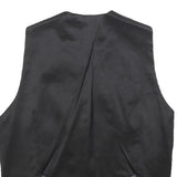 Mens Blue Leather Button Jacket M Suede Waistcoat Style Classic Fit