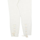 PAM & GELA Womens Joggers White Cotton Blend Regular Fit Tapered Leg L W36 L28