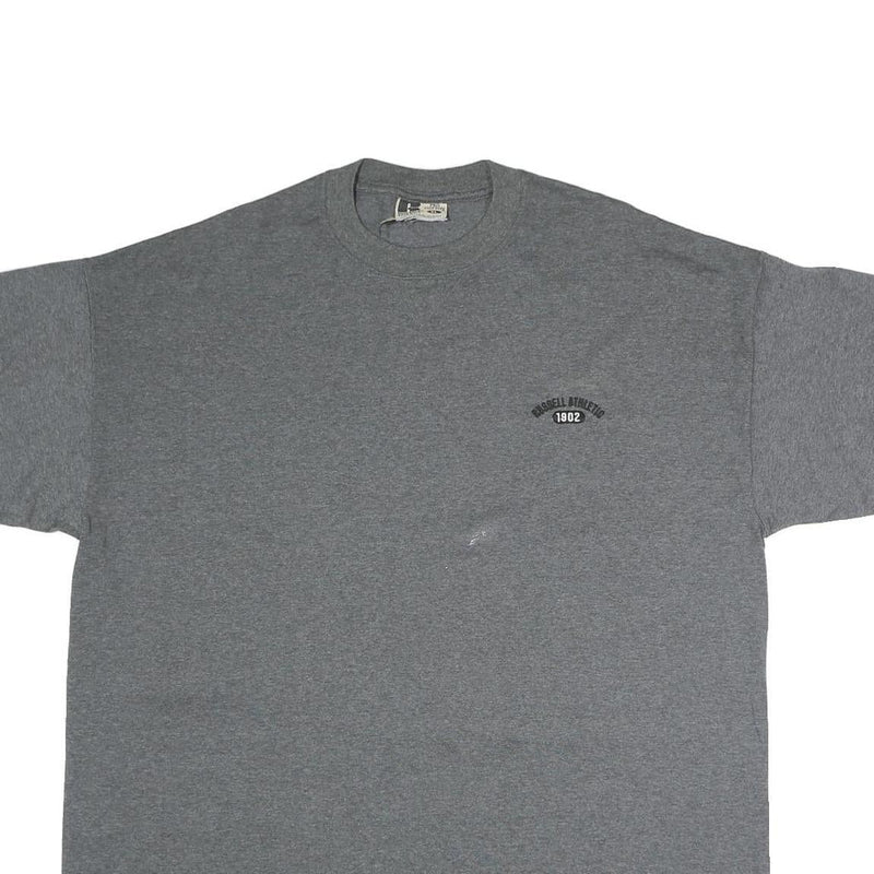 RUSSELL ATHLETIC Mens Grey Graphic T-Shirt XL Short Sleeve Crew Neck Cotton