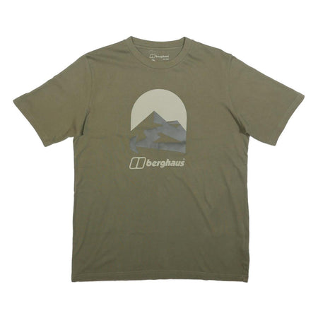 BERGHAUS Mens Green Logo Graphic T-Shirt Short Sleeve Crew Neck L Cotton