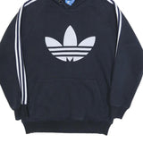 ADIDAS Womens Black Hoodie XL Cotton Blend Sportswear Casual Pullover