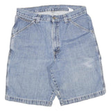 M Mens Denim Blue Casual Shorts L W32 Cotton Blend Comfortable Fit