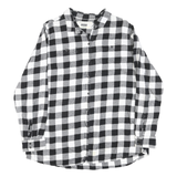WOOLRICH Mens Black & White Check Shirt XL Cotton Blend Casual Long Sleeve