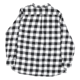 WOOLRICH Mens Black & White Check Shirt XL Cotton Blend Casual Long Sleeve