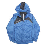 HUMMEL Boys Blue & Black Hooded Zip Sports Jacket 12Y Polyester Blend