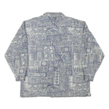 CB Mens Blue & Cream Pattern Cotton Blend Shirt XL Casual Beachwear