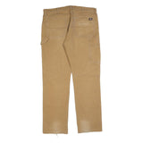 DICKIES Mens Regular Fit Workwear Jeans Beige Cotton Blend Zip W40 L34 Durable
