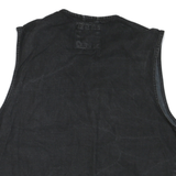 BRAVE SOUL Mens Black Cotton Jacket XL Zip Plain Utility Vest Pockets