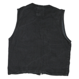 BRAVE SOUL Mens Black Cotton Jacket XL Zip Plain Utility Vest Pockets