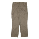 DICKIES Mens Regular Beige Cotton Blend Trousers W36 L31 Cargo Zip Closure