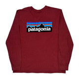 Patagonia Long Sleeve T-Shirt - Large Red Polyester Blend
