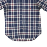 NAUTICA Mens Blue & White Plaid Check Short Sleeve Shirt M Casual Cotton