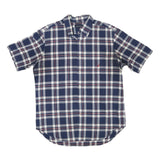 NAUTICA Mens Blue & White Plaid Check Short Sleeve Shirt M Casual Cotton
