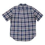 NAUTICA Mens Blue & White Plaid Check Short Sleeve Shirt M Casual Cotton