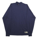 RUSSELL ATHLETIC Mens Navy Blue Long Sleeve Mock Neck Cotton T-Shirt M