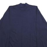 RUSSELL ATHLETIC Mens Navy Blue Long Sleeve Mock Neck Cotton T-Shirt M