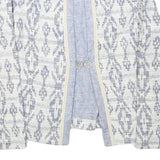 EDC Womens Blue & White Cotton Blend Patterned Button Jacket S Woven Lightweight