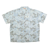 REDINGTON Mens Blue Fish Print Shirt 2XL Cotton Blend Short Sleeve Casual