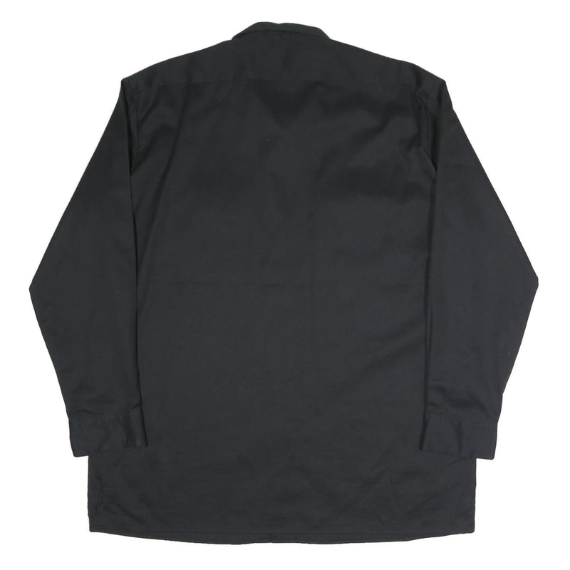 DICKIES Mens Black Work Shirt XL Cotton Blend Durable Utility Button Front