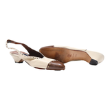 EMPORIO ARMANI Brogue Style Kitten Heels White Leather Womens UK 1.5