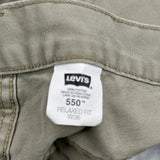 Levis Denim Shorts - 34W 10L Khaki Cotton